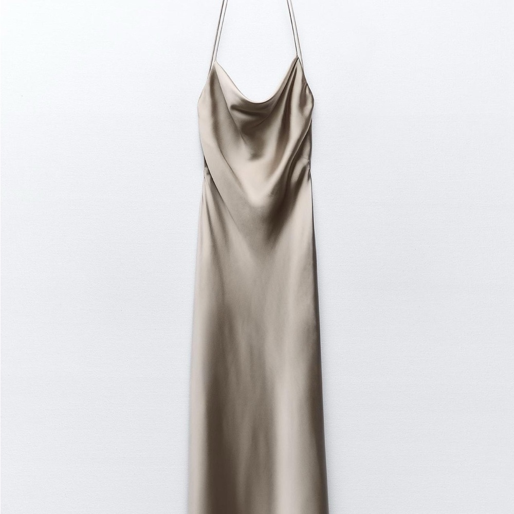 Zara Elegant Satin Slip Dress